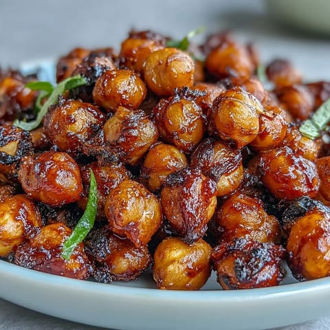 Freshly roasted Crispy Chickpea Snack with a crunchy texture and warm spices, perfect for snacking or salad toppers.  