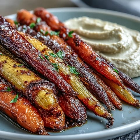 Rainbow Carrots and Hummus