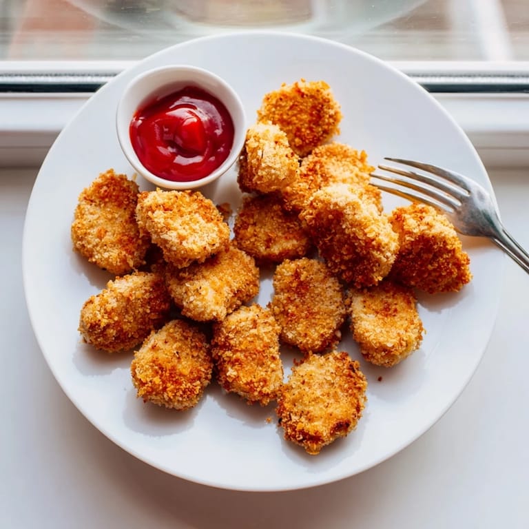 Freshly fried Chicken Nuggets served hot, perfect for a family snack.