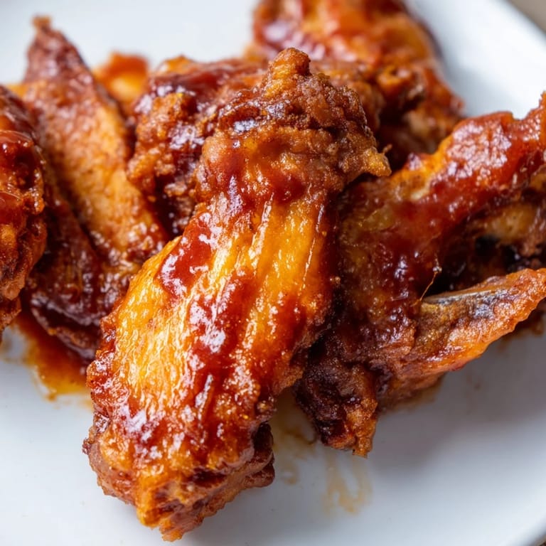 Crisp baked Honey BBQ Chicken Wings tossed in a smoky sauce and served with celery sticks