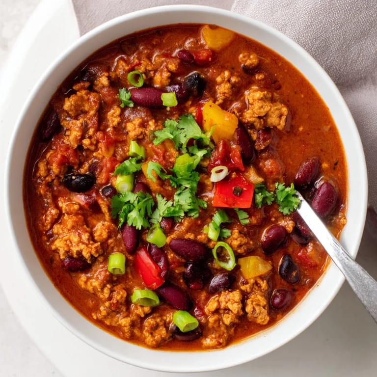 Hearty turkey chili served with lime wedges and cheese for a family dinner.