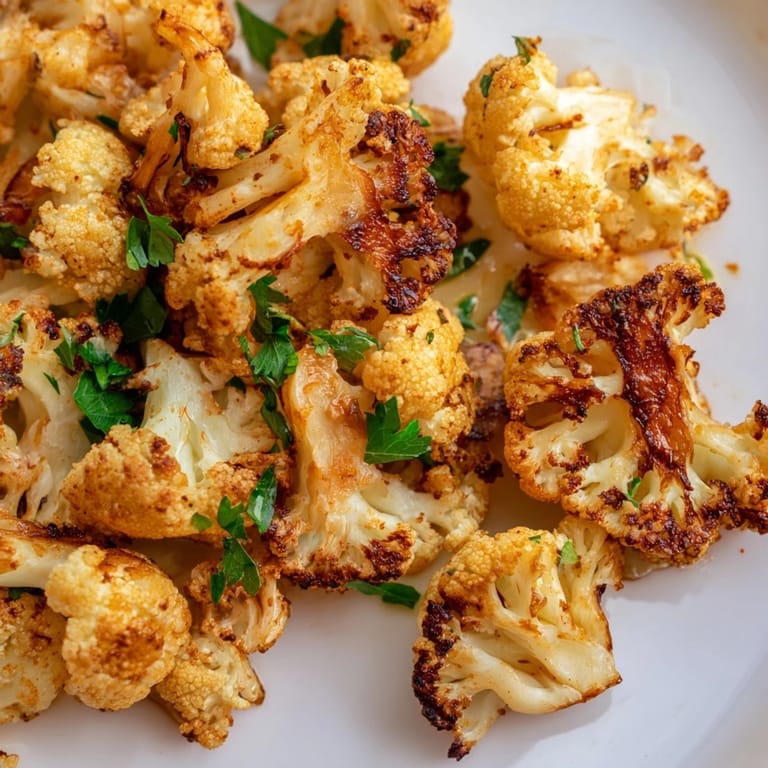 Delicious roasted cauliflower seasoned with aromatic spices, perfect for a healthy vegan side or snack.