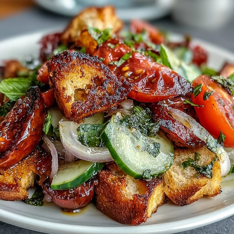 Enjoy Summer Panzanella, a refreshing, rustic Italian salad perfect for picnics.
