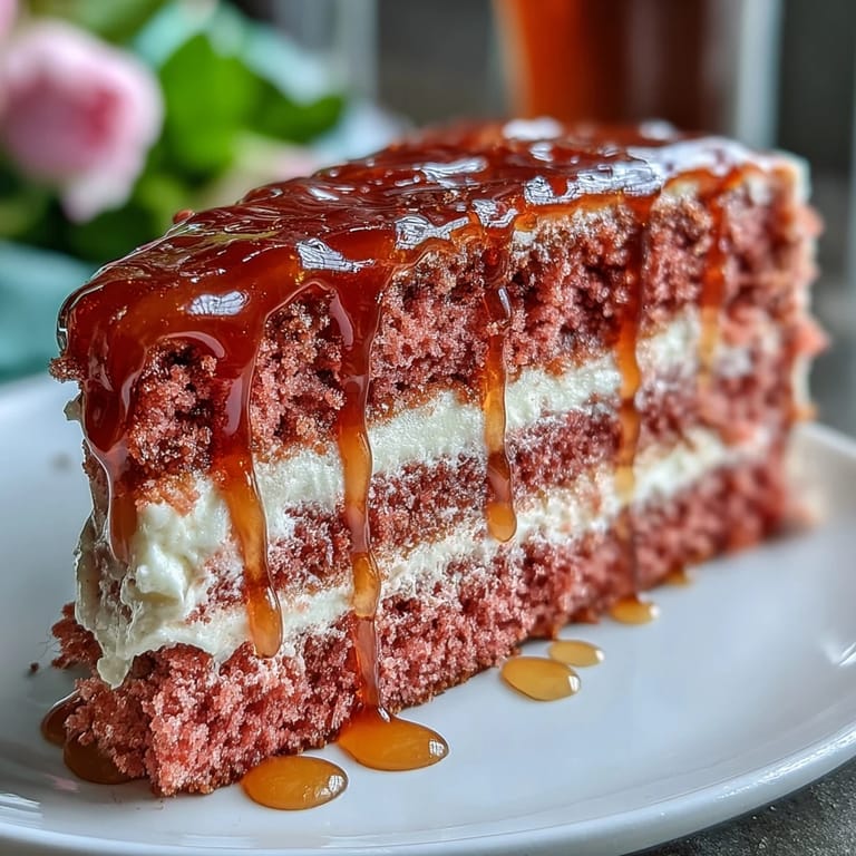 Taste the celebration: Bridal Shower Rosé Velvet Cake glistening with gold.