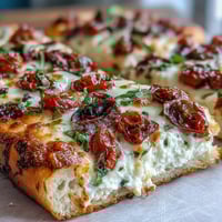Cottage cheese flatbread pizza with melty mozzarella and fresh basil, a protein-packed, healthy twist on classic pizza.  