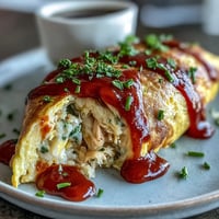 Japanese Omurice with fluffy eggs and ketchup rice, comfort food perfection.